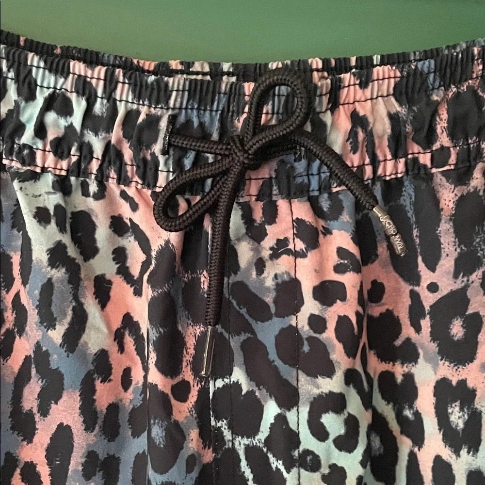 Blue Crown Mens XL Bright Leopard Unlined Swim Trunks Water